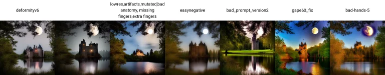 A Castle At The Forest,lake Under Full Moon, Hdr, Particle E...