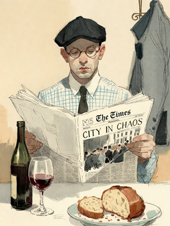 Bradhamel Art Style. A Man With Round Glasses And A Black Fl...