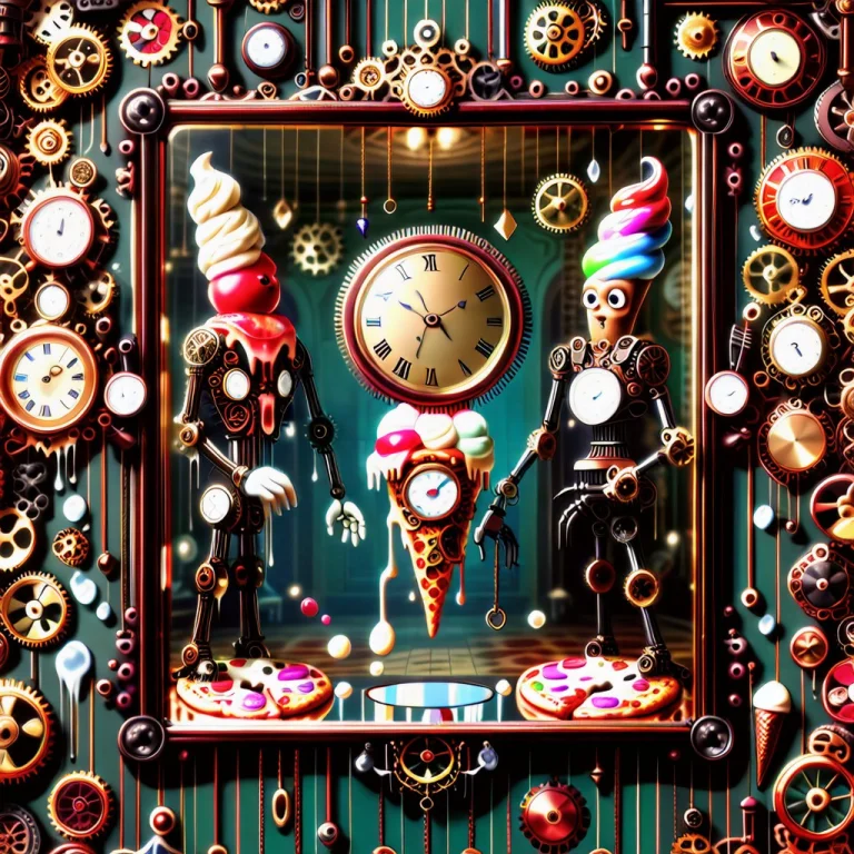 An Anthropomorphic Ornate Wall Mirror Mounted Prominently On...