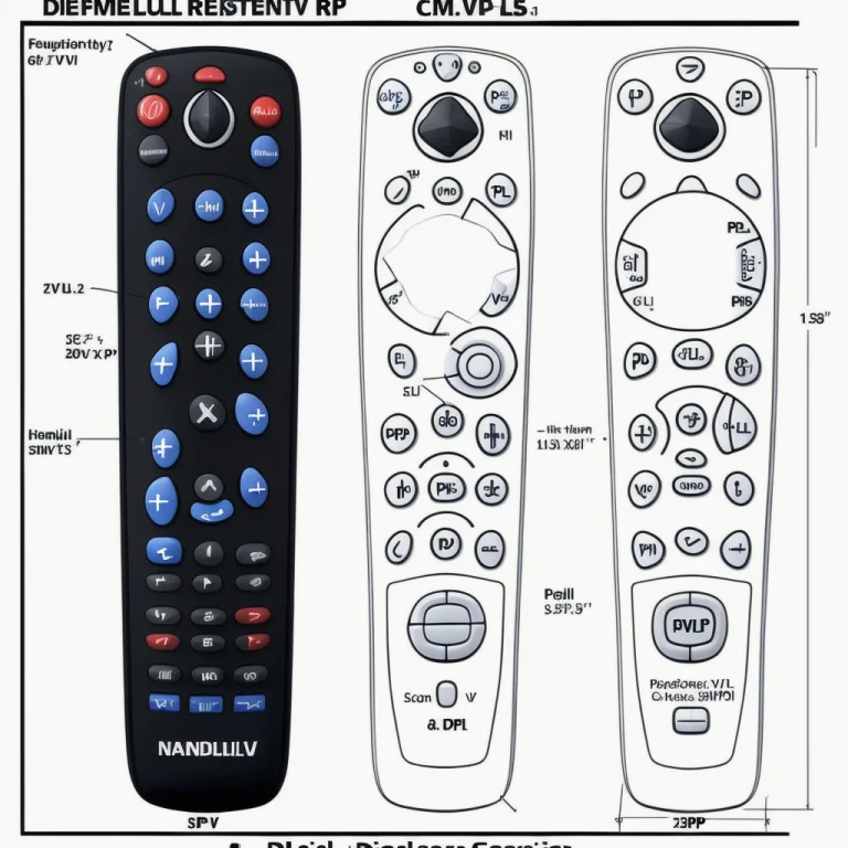 A Highly Detailed Exploded View Of A Tv Remote. Dimensions,...