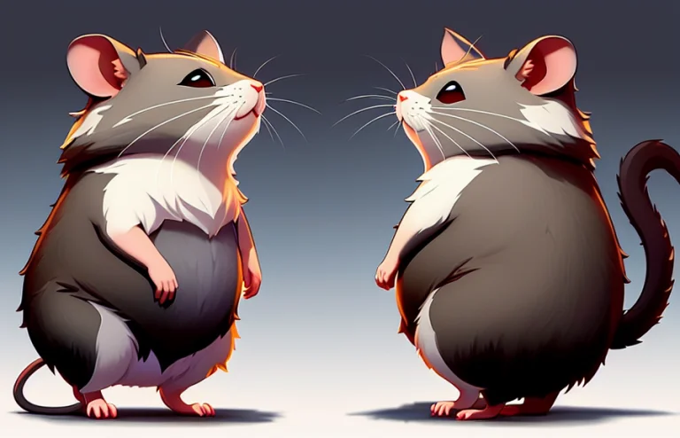 A 2d Character Turnaround Of A Rat. Subsurface Scattering, R...