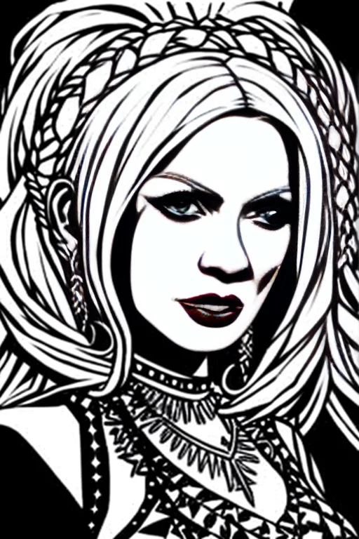 Monochrome Drawing Leila Lowfire Avril Lavigne Hybrid As A T...