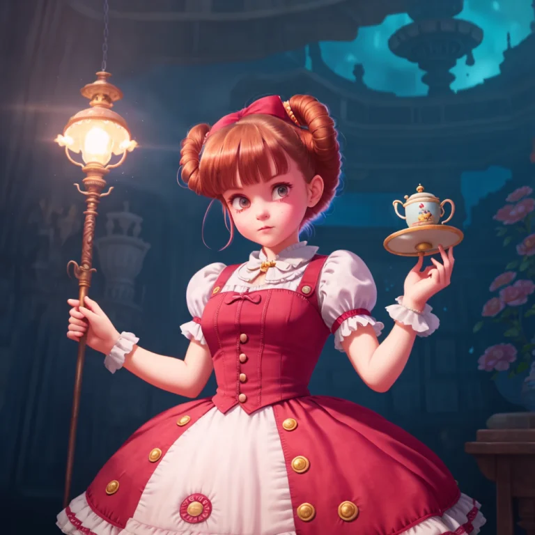 Style-crybaby Blonde Girl Victorian Dress, Teaparty Masterpi...