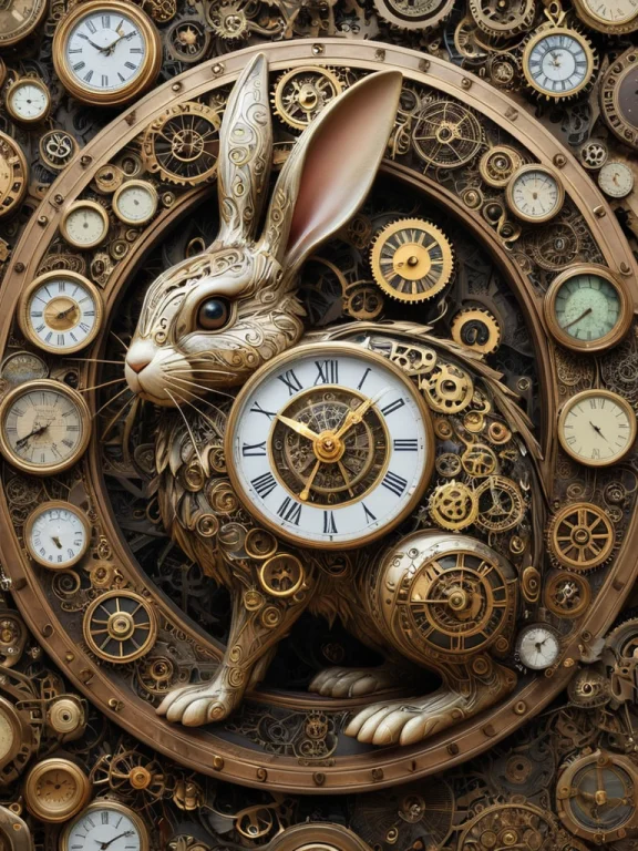 Clockstyle, Loraclockstyle-0000090.3 Bunny Made Of Clocks0.9...