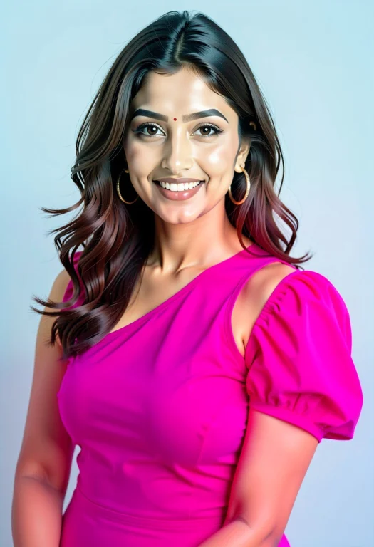 Medium Portrait Of A South Asian Woman With A Friendly Smile...