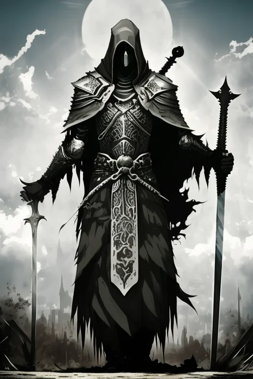 1boy, Knight, Death Knight, Armor, Cloak, Crosses, Broken Li...