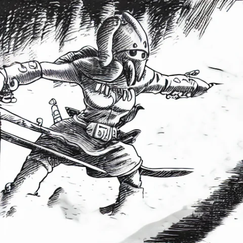 Nauskaavalofwi, Monochrome, Greyscale, Weapon, Sword, Helmet... — Stable Diffusion AI Prompt: NauSKaaValOfWi, monochrome, greyscale, weapon, sword, helmet, 1girl, holding_wea...