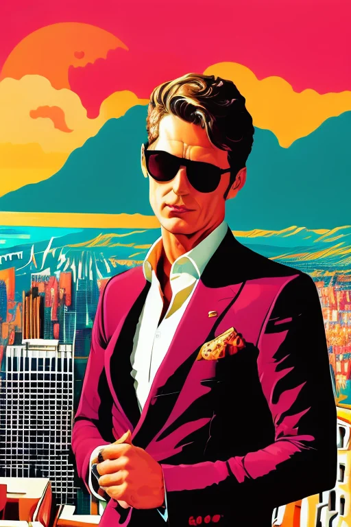 A Clean 1980 Scene Of A Classy Man In Suit Medium Shot And W...