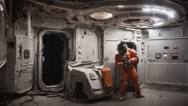 Classicnegative Cinematic Portrait Photo, An Astronaut In A...