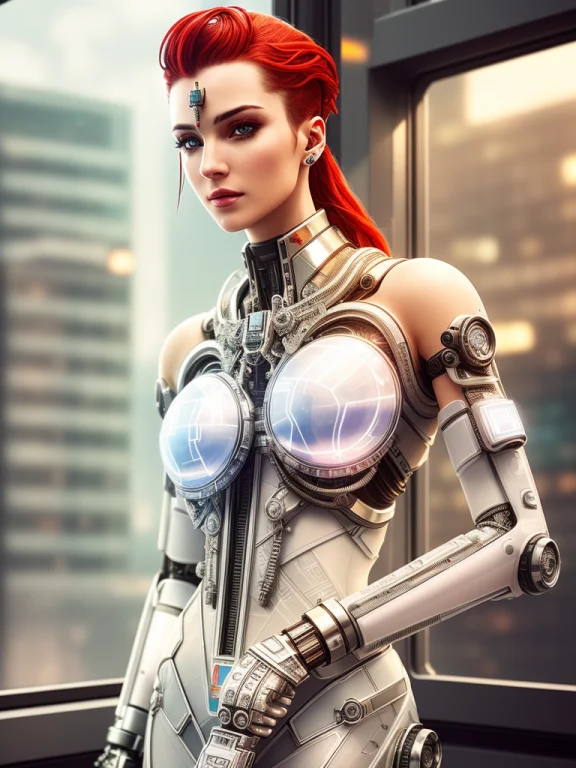 Made Out Of White Transparent Metal Like Glass, Cyborg, Cybe...