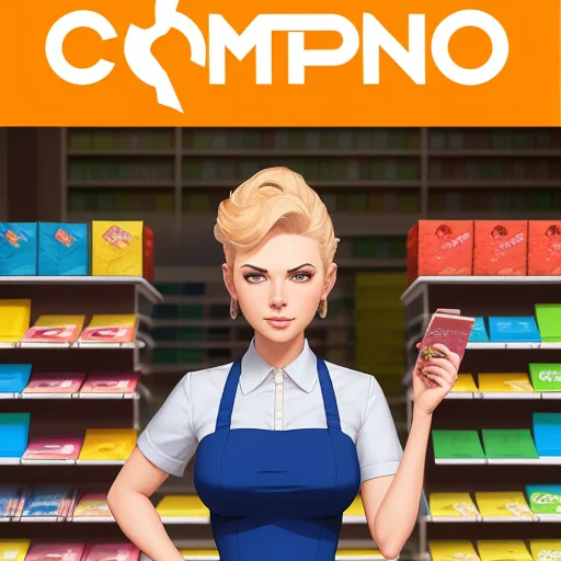 A Portrait Of A Retail Clerk Woman , Comic Page,no Text, Ani...