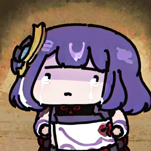 1girl, Raiden Shogun, Purple Hair,sad,crying, Lorachildrensd...