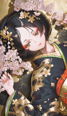 Mdnukiyoestyle, An Ornate, Stylized Digital Illustration Ble... — Stable Diffusion AI Prompt: MdnUkiyoeStyle, An ornate, stylized digital illustration blends traditional Japa...