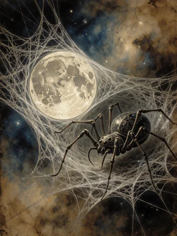 A Dreamlike, Aged Lithograph Capturing A Cosmic Tableau Wher... — Stable Diffusion AI Prompt: A dreamlike, aged lithograph capturing a cosmic tableau where a luminous, crater...
