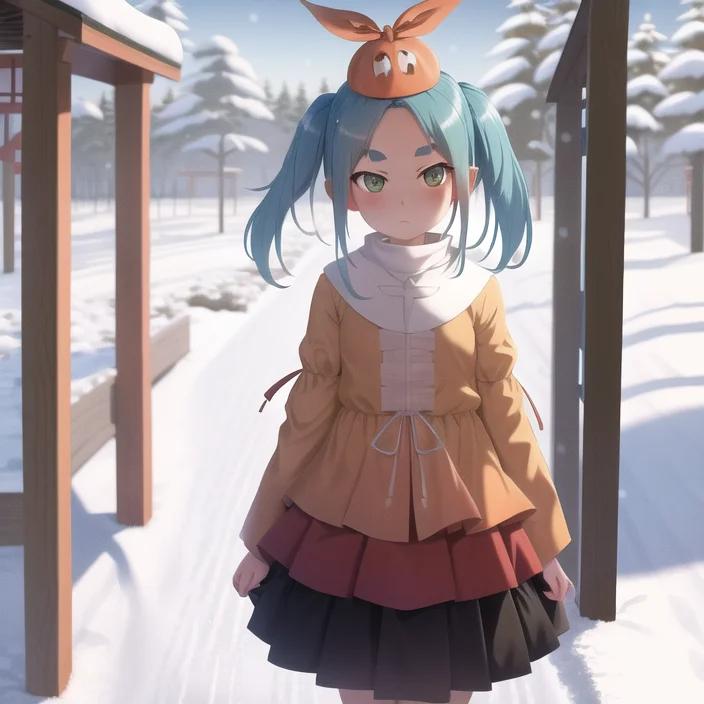Loraononokiyotsugi329v101, Ononoki Yotsugi, Shrine, Snow