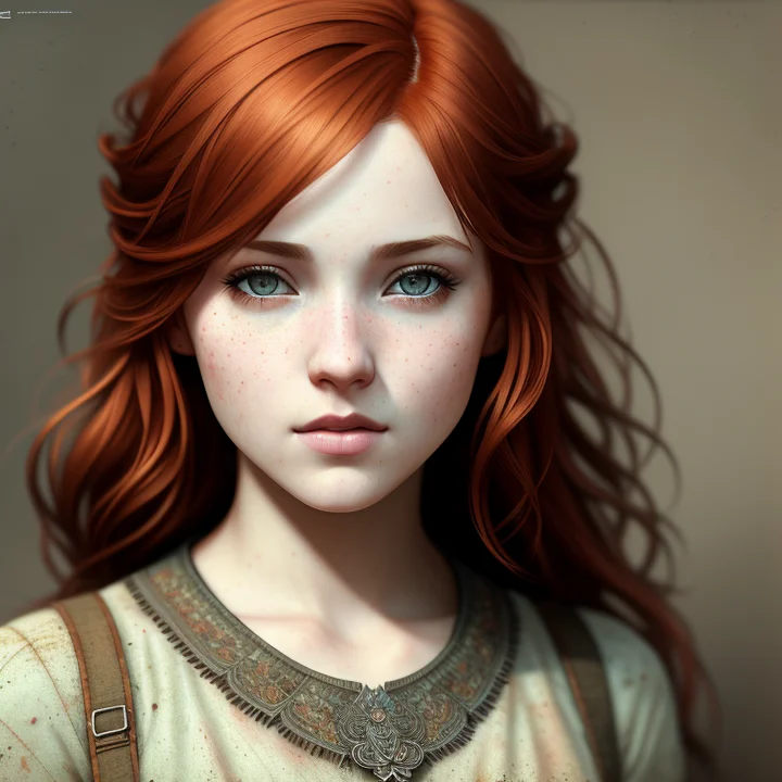 Redhead Girl,, Epic Realistic, Faded, Neutral Colors, Hdr1.4...