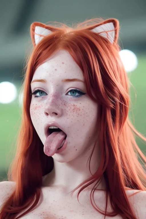 Beautiful Redhead Girl With Freckles, Intricate, Highly Deta...