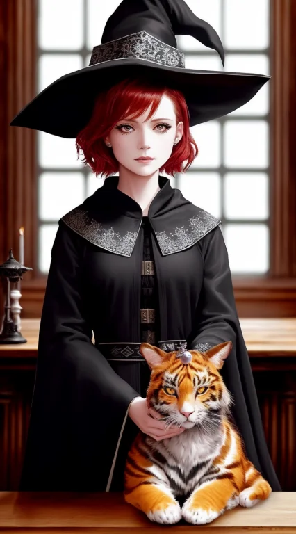 Tiktok Photography Medieval Witch And Her Cattiger0.63, Blac...