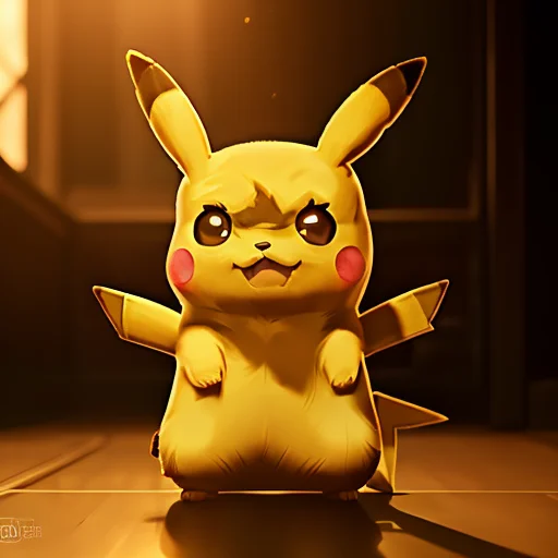Cute Little Pikachu Waving And Smiling Greeting Me In Front...