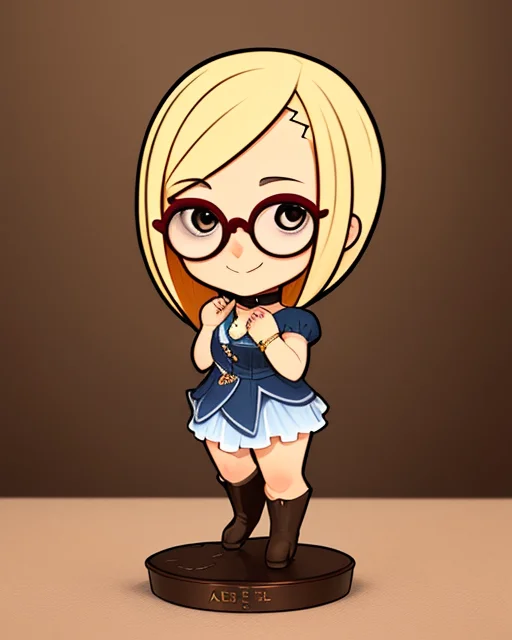 Chibi1.1, A Young Woman In In Round Bronze Glasses, Choker,...