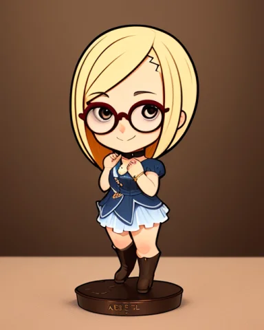 Chibi1.1, A Young Woman In In Round Bronze Glasses, Choker,... — Stable Diffusion AI Prompt: (chibi:1.1), a young woman in in round bronze glasses, choker, blond hair, smile...