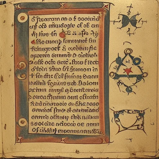 A Ancient Page Of A Book With Borders, Alchemy ,loramanuscri...