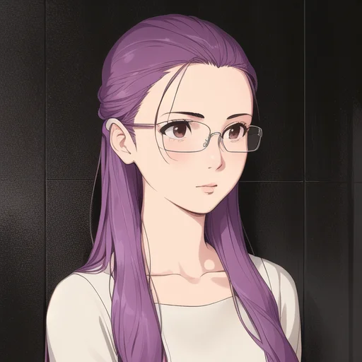 A Girl, Glasses, Widows Peak, Long Straight Hair,hair Bands,...