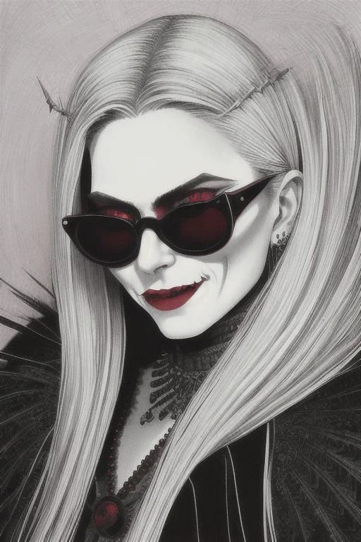 Portrait Of A Female Vampire, Old, Evil, Showing Fangs1.1, L...