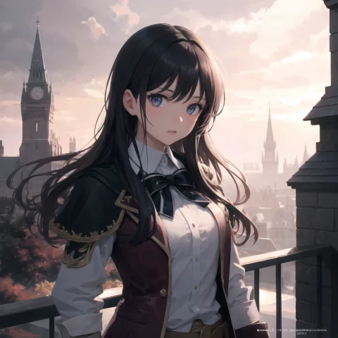 Hdr, Atmospheric, Castle Background, Magic, Sky, Girl, Upper... — Stable Diffusion AI Prompt: hdr, atmospheric, castle background, magic, sky, girl, upper body