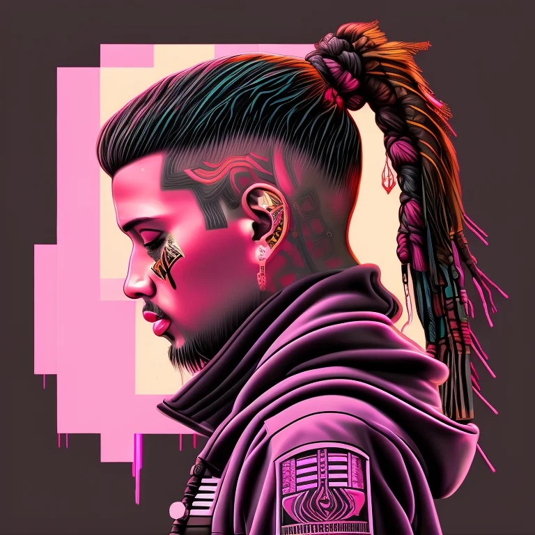 A Detailed Digital Painting Of A Poster Of A Man With A Horn...