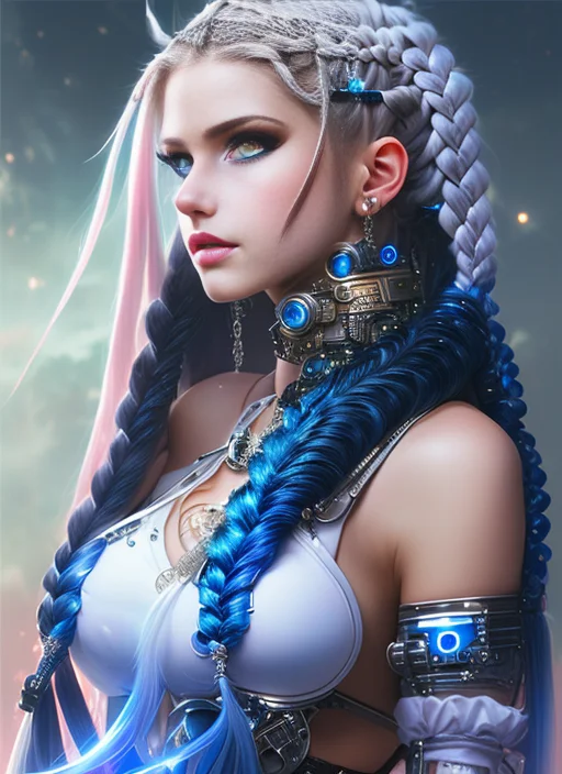 8k, An Extremely Beautiful Cyberpunk Fantasy Girl, High Deta...