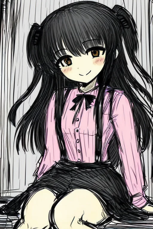 1girl, Black Souls, Sketch, Solo, Sushi Yuusha Toro, Indoor,...