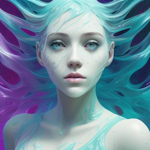 A Woman Made Of Liquid Splashes, Merging, Melting, Splashing...