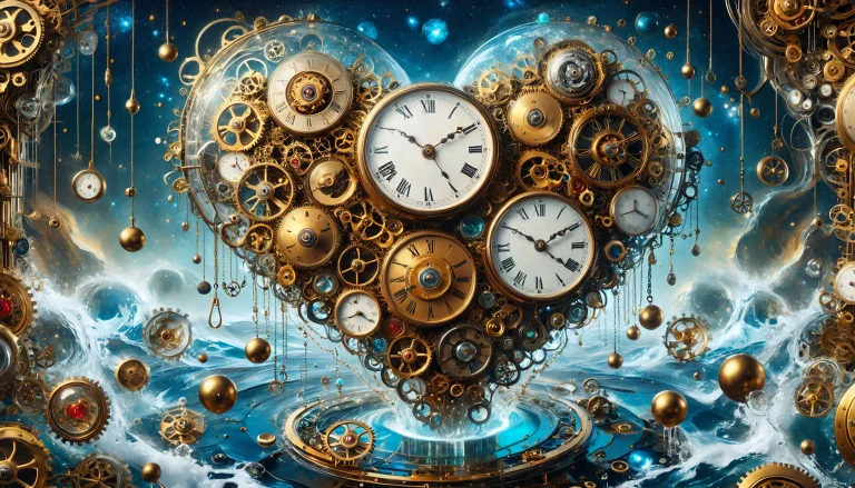 Lazypos, Abstract Blend Of Spinning Melting Clocks, In A Fun...
