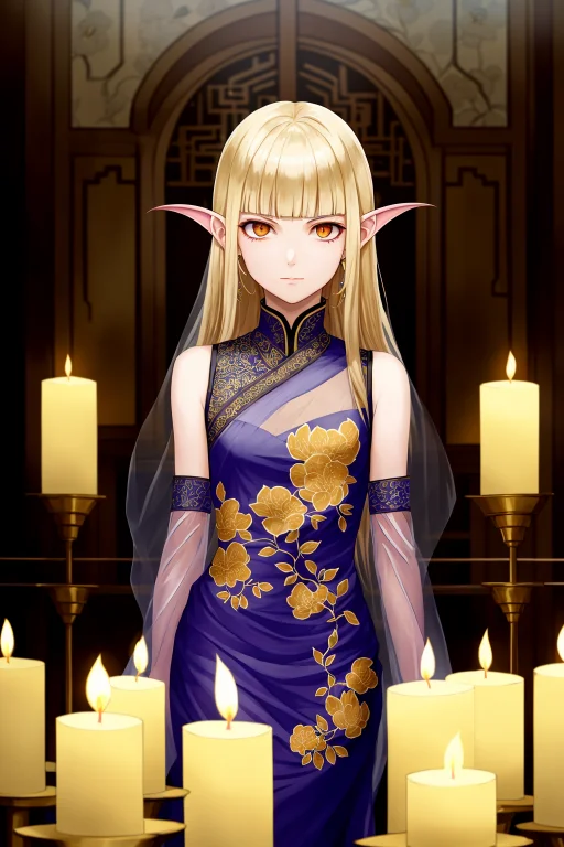 Masterpiece, Best Quality, Teenage Elven Girl As A Demon Wit...