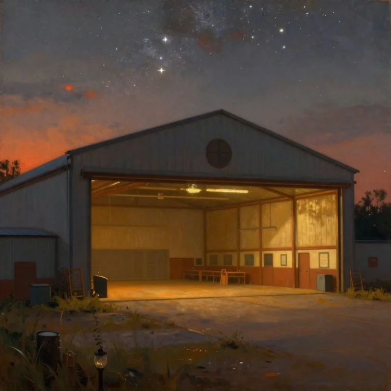 A Hangar Bay Opening Onto A Field Of Stars, Digital Painting...