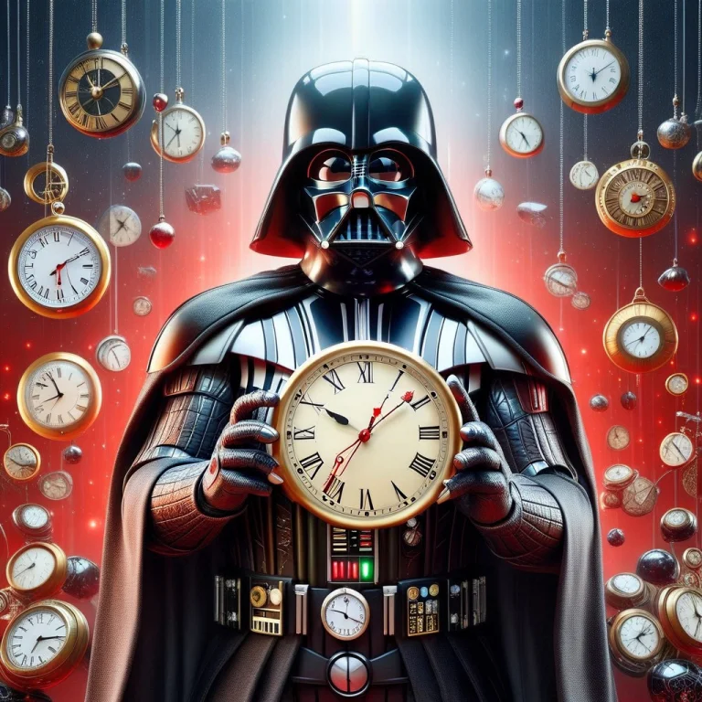 Darth Vader Holding Clock