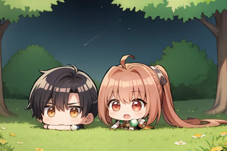 Masterpiece, Best Quality,1girl, 1boy, Chibi,kbxll0.6
