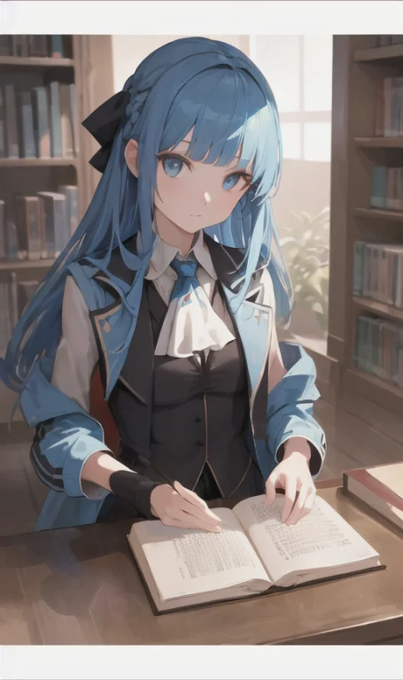Arcane Style, 1girl, Solo, Long Hair, Bangs, Letterboxed, Bo...