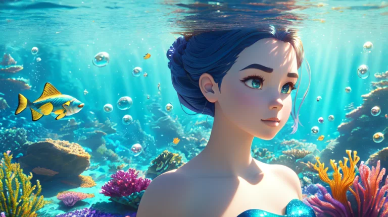 1girl, Single, Solo, Closeup, Portrait, Underwater, Mermaid,...