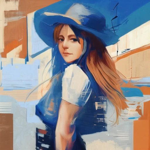 Gorgeous Blonde Girlabstract Background7, Expressionism, Dig...