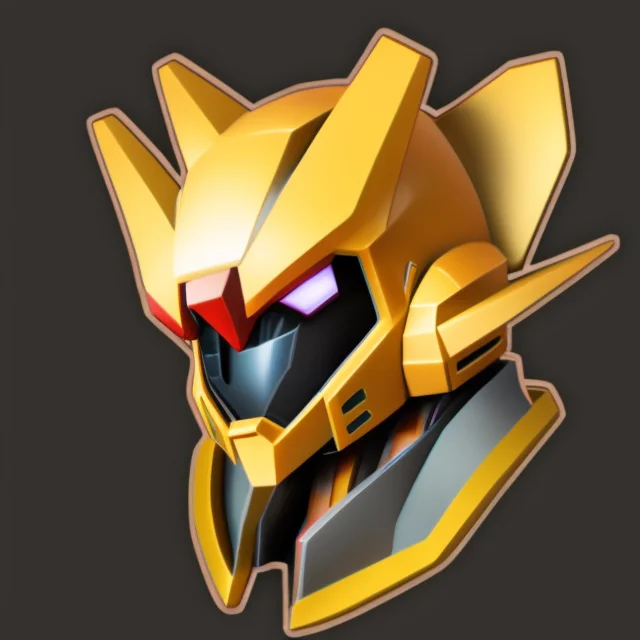 Masterpiece, Gundam Face, Darkbackground, Flat Illustration,...