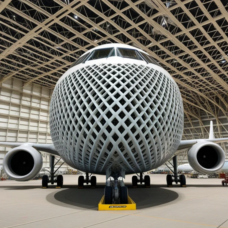 A Boeing 747 In A Hangar, Gyroid, Lattice Structure