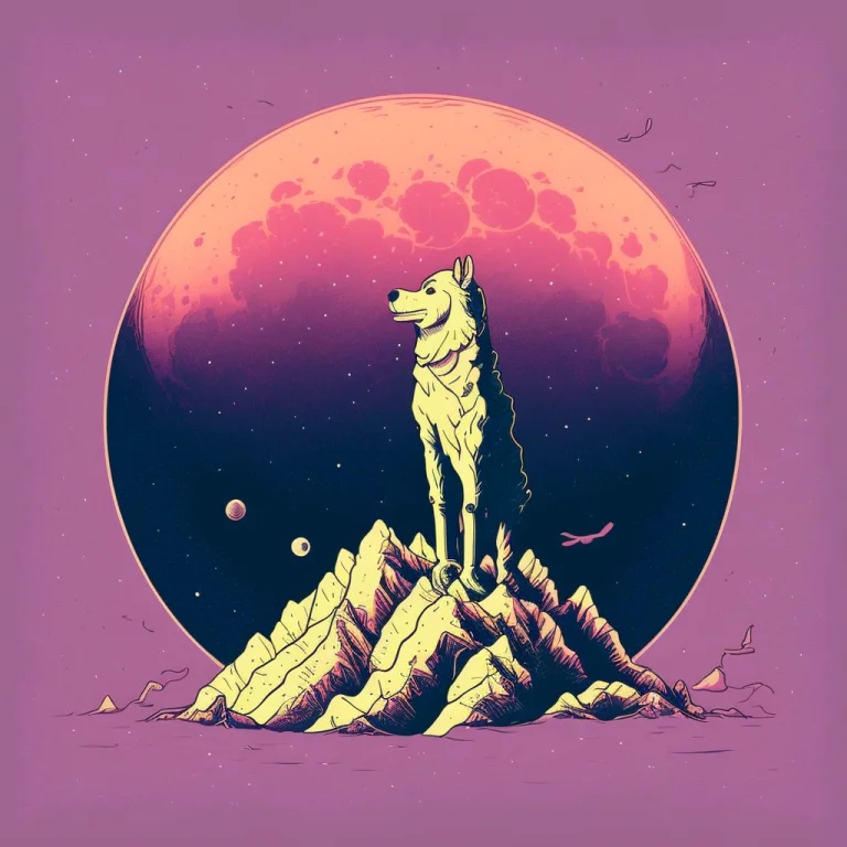 Moon In Printdesign Style