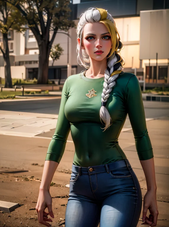 1girl, Cowboy Shot Of Beautiful Lady-jaina, Single Braid, Mu...