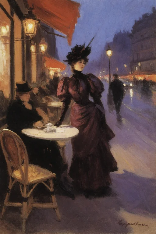 Korovin Style, Parisian Boulevard At Night, A 37-year-old Wo...