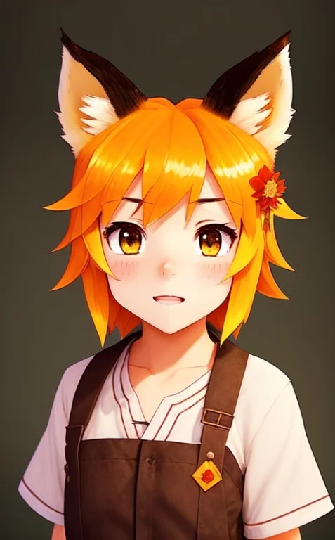 A Girl,sen, Animal Ears, Fox Ears, Fox Girl, Fox Tail, Hair...