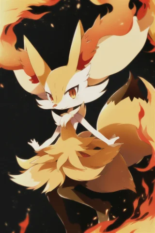 1girl, Masterpiece, Best Quality, Braixen, Pokemon, Yellow F... — Stable Diffusion AI Prompt: 1girl, masterpiece, best quality, braixen, pokemon, yellow fox, , detailed, shor...