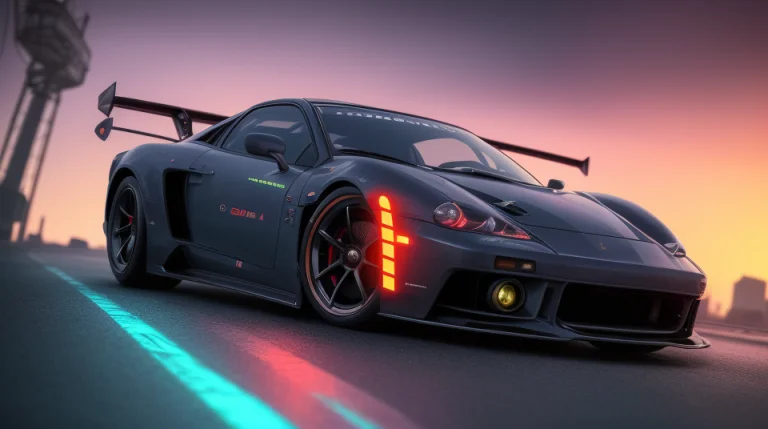 Close Up, A Car, In The Cyberpunk Style, Cinematographic, Hd...