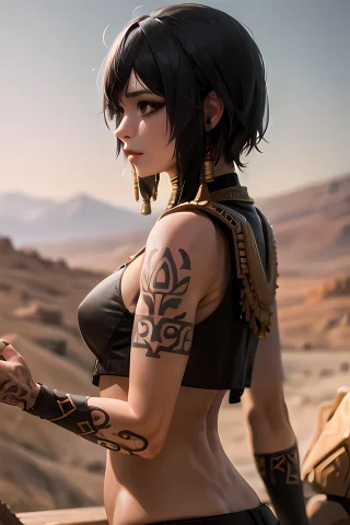 Masterpiece, 4k, Intricate Details, 1girl, Beautiful Girl, L... — Stable Diffusion AI Prompt: masterpiece, 4k, intricate details, 1girl, beautiful girl, ,egyptian, short hair...